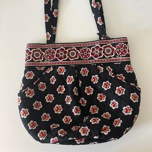 Red and Black Floral Ver Bradley Purse